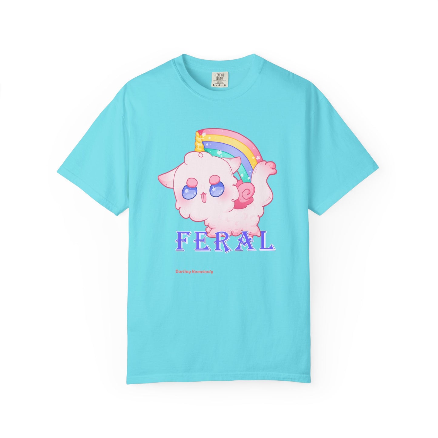 Rainbow Feral Cat Unicorn T-shirt.
