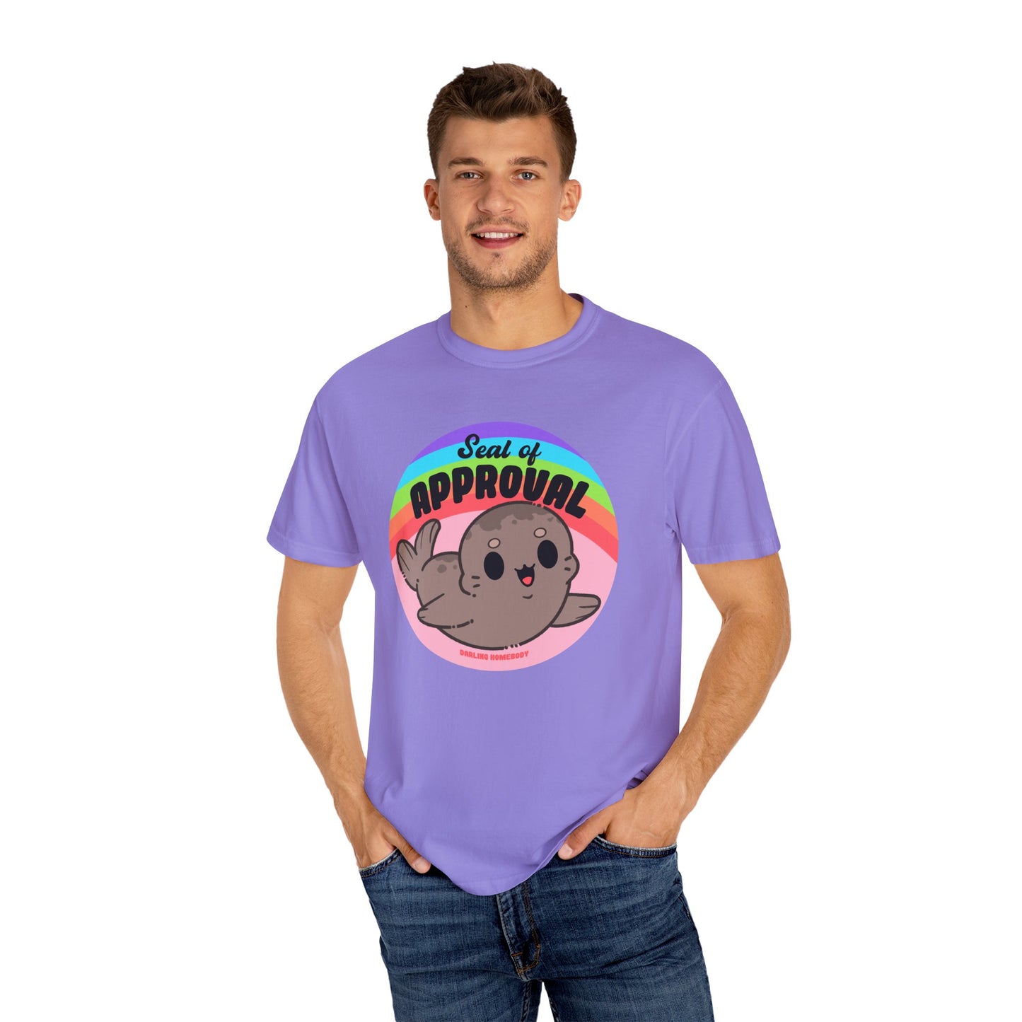 Seal of Approval T-shirt. Cute Rainbow Seal.