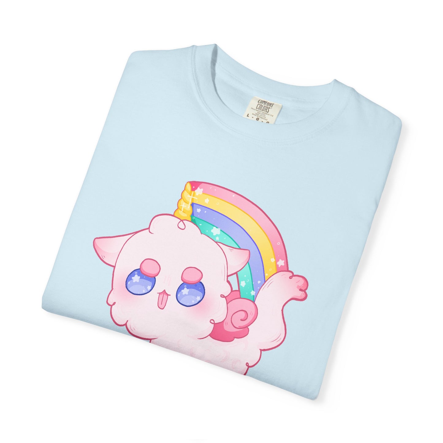 Rainbow Feral Cat Unicorn T-shirt.