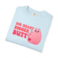 Big Heart Bigger Butt T-shirt. Funny Pink Cat Shirt.