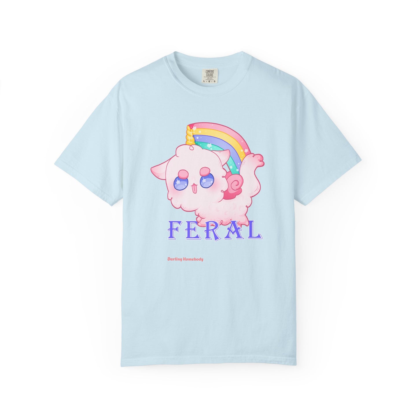 Rainbow Feral Cat Unicorn T-shirt.