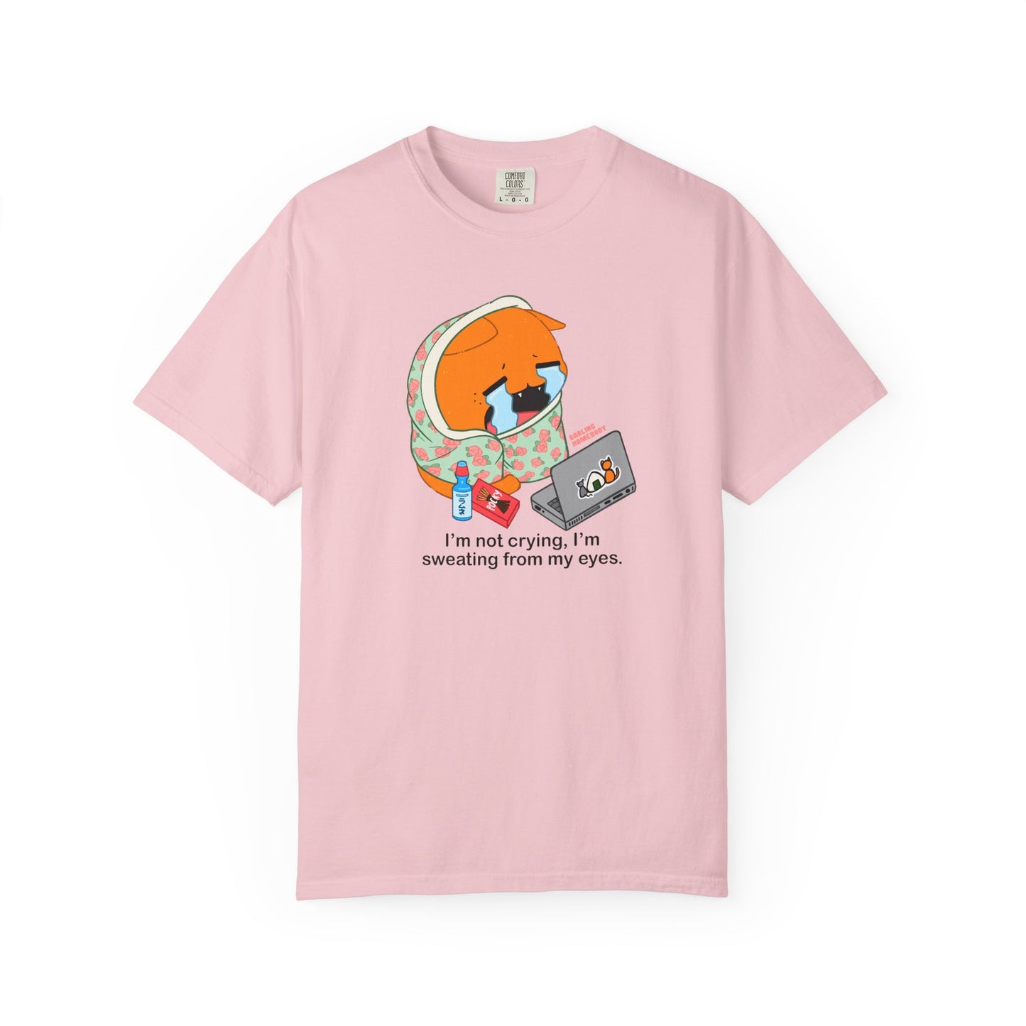 I’m Not Crying T-shirt. Orange Cat Watching Anime Shirt.