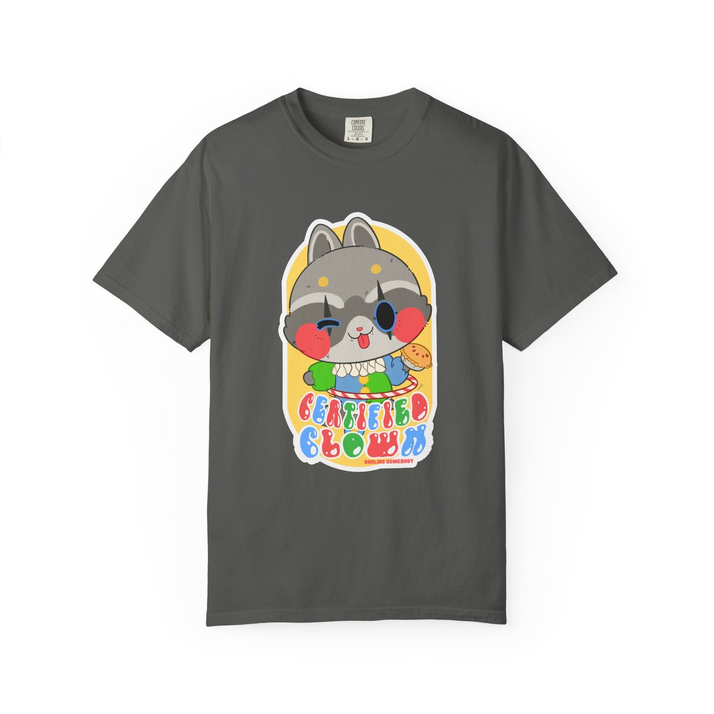 Certified Clown T-shirt. Raccoon.