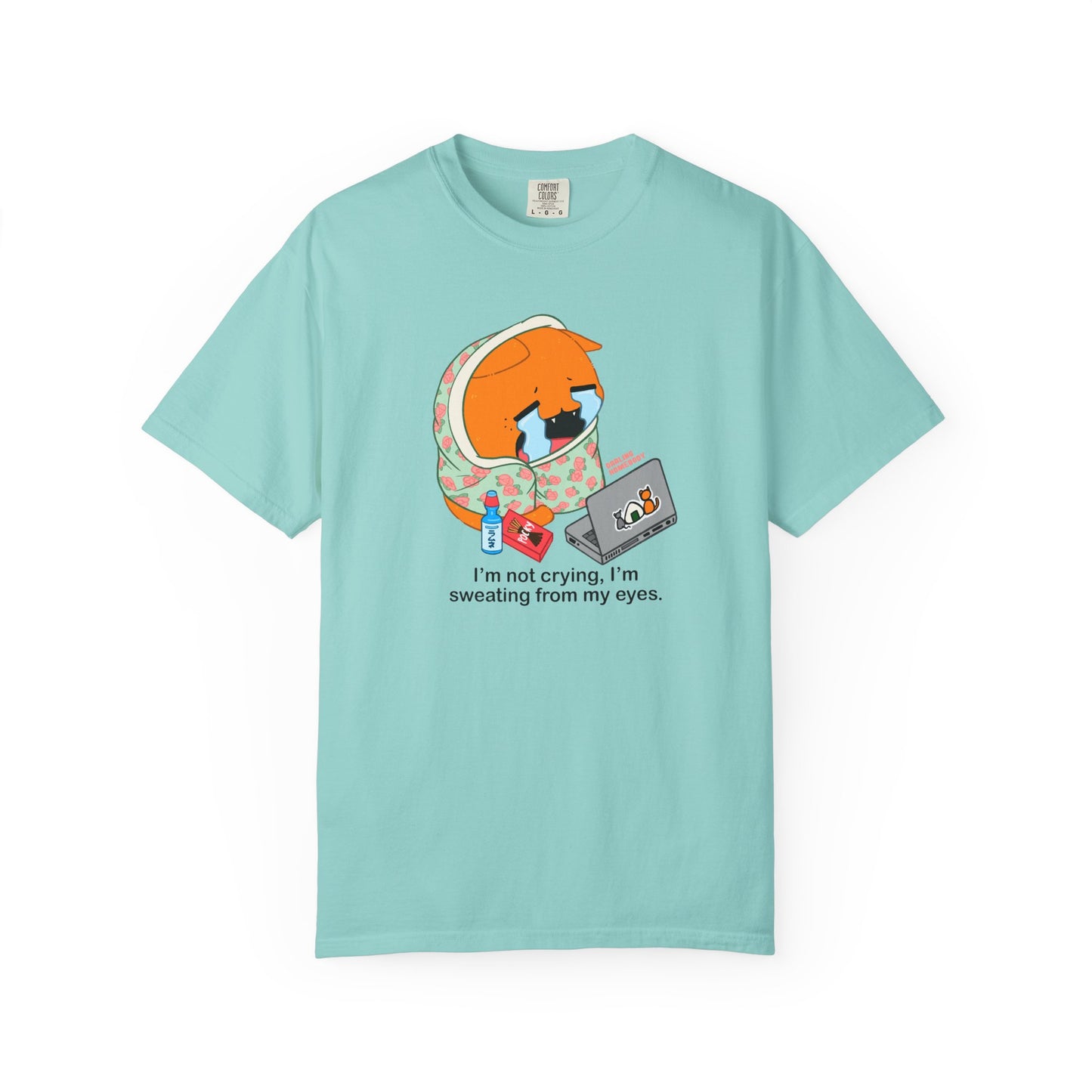 I’m Not Crying T-shirt. Orange Cat Watching Anime Shirt.