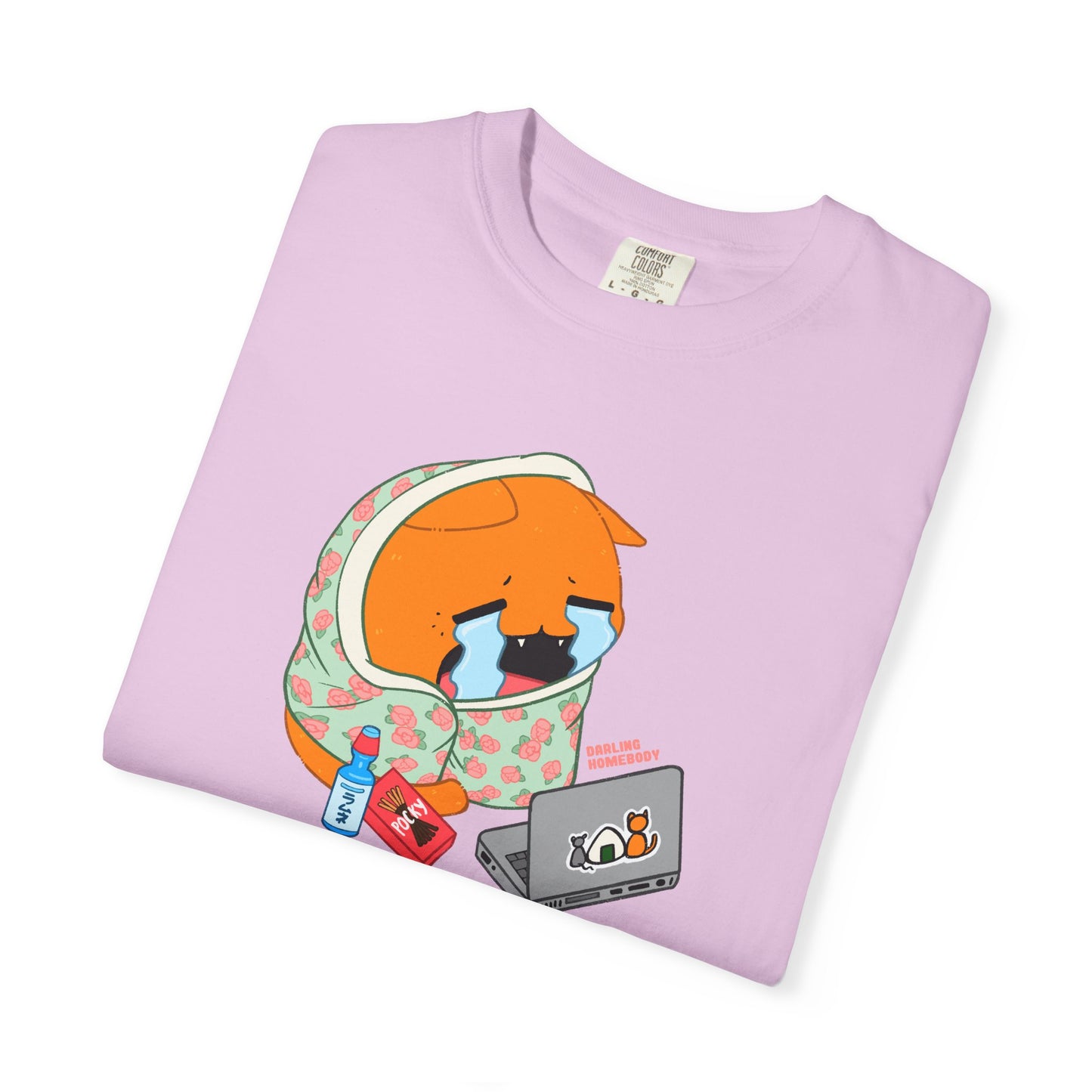 I’m Not Crying T-shirt. Orange Cat Watching Anime Shirt.