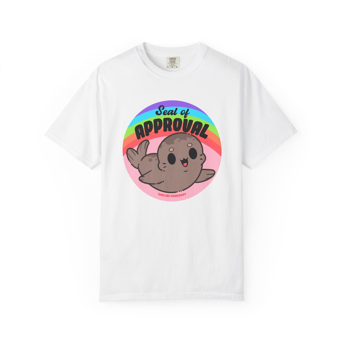 Seal of Approval T-shirt. Cute Rainbow Seal.