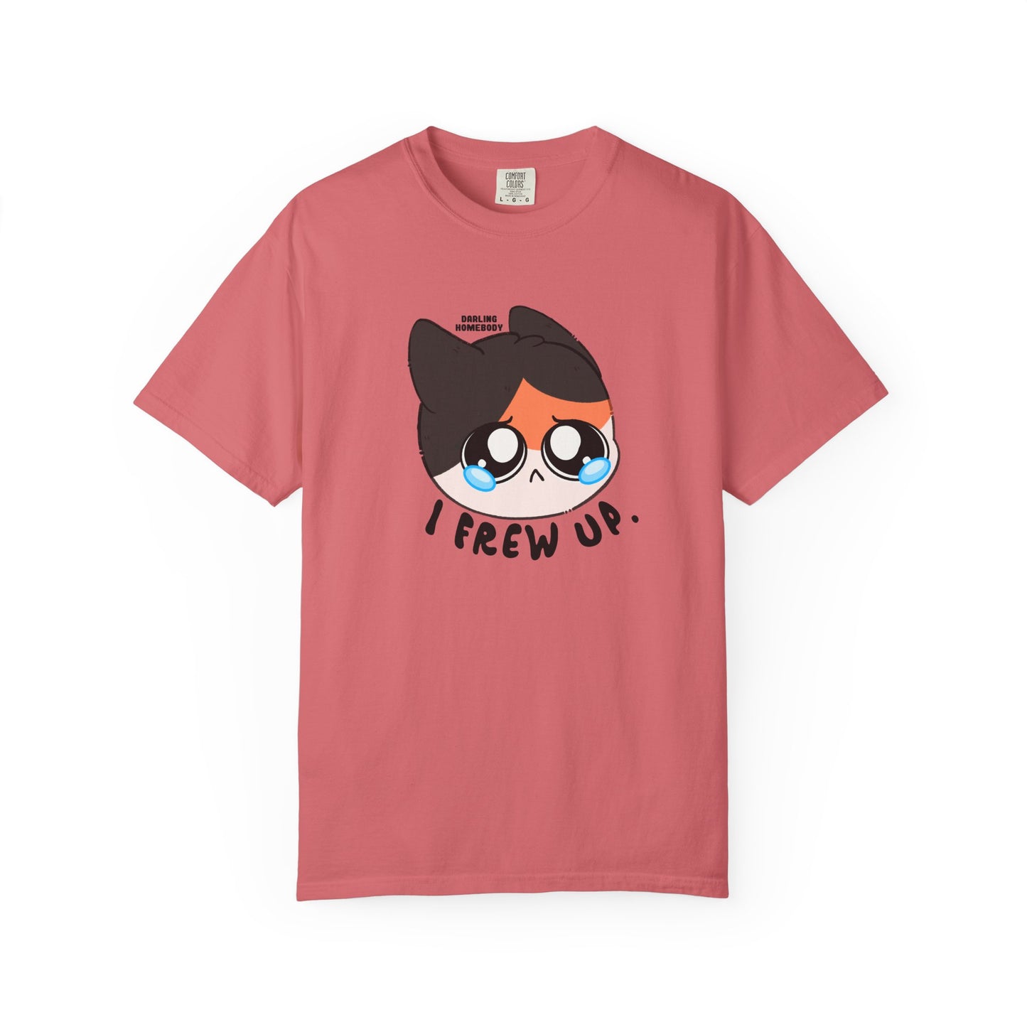 I Frew Up T-shirt. Calico Cat Shirt. Tummy Ache.