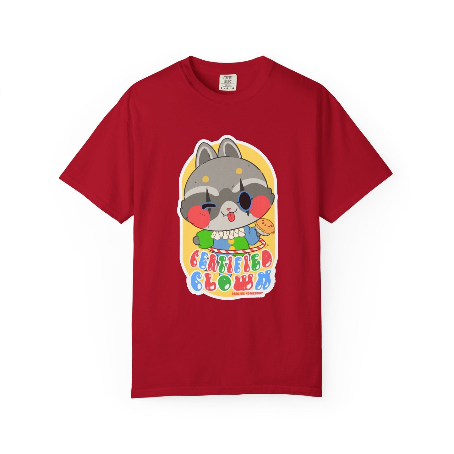 Certified Clown T-shirt. Raccoon.
