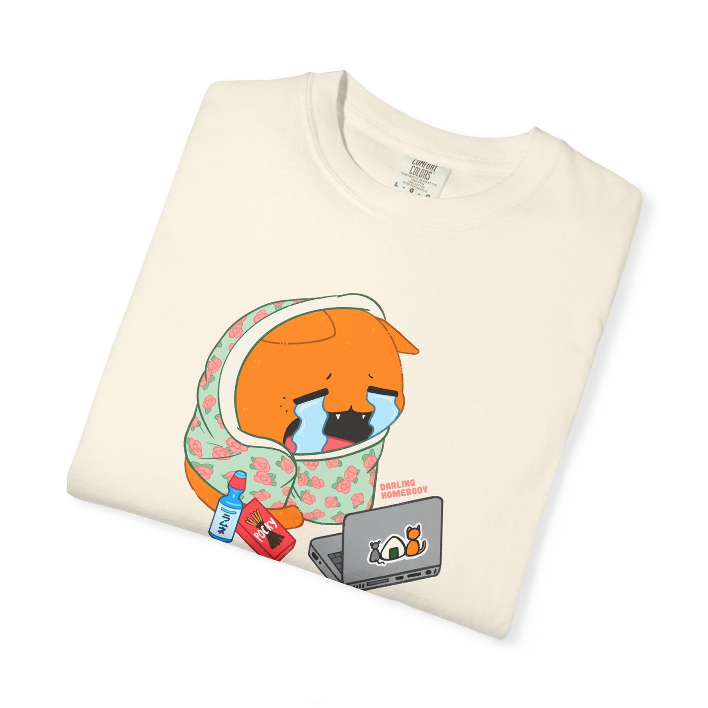 I’m Not Crying T-shirt. Orange Cat Watching Anime Shirt.