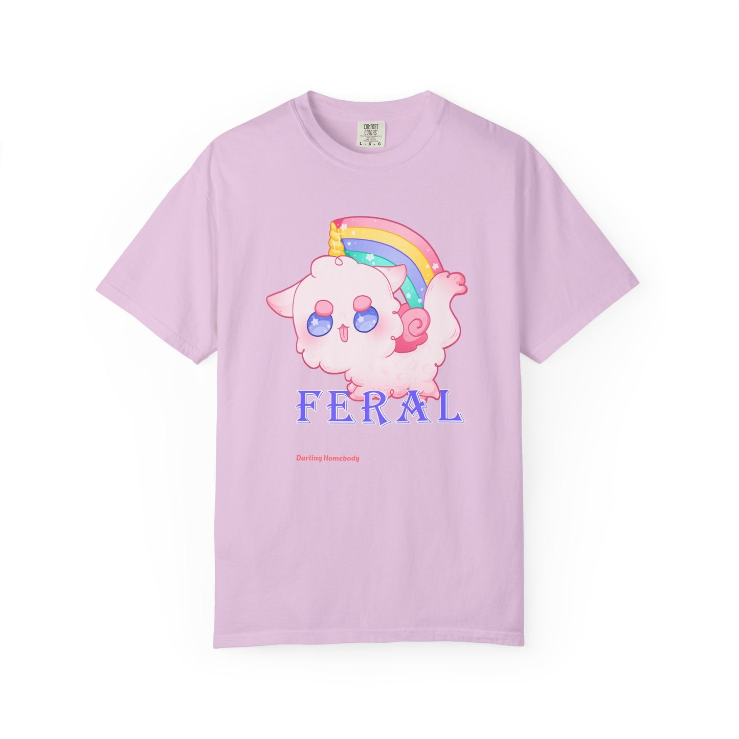 Rainbow Feral Cat Unicorn T-shirt.