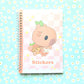 50 Page Sticker Keeper Book. Orange Capybara Reusable Sticker Album.