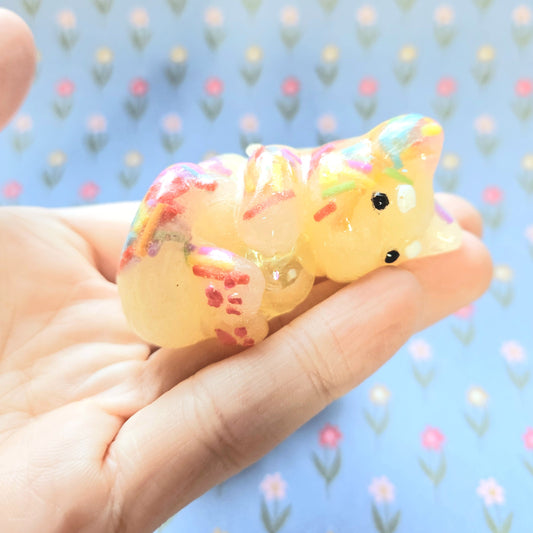 Buttercream Mercat Mini Figure. Handmade.