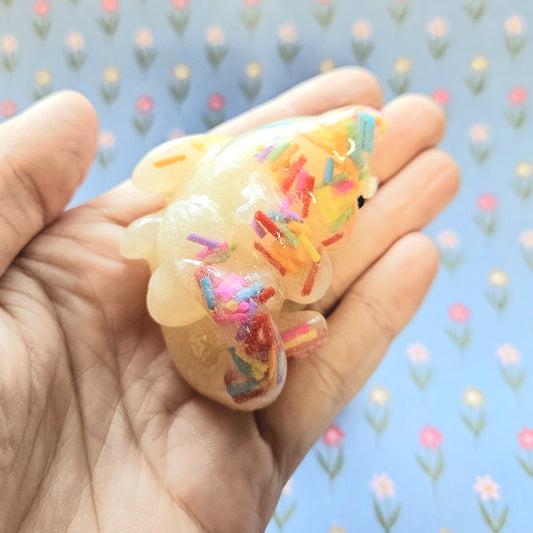 Buttercream Mercat Mini Figure. Handmade.