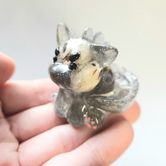Skull Dinocat Mini Figure. Handmade.