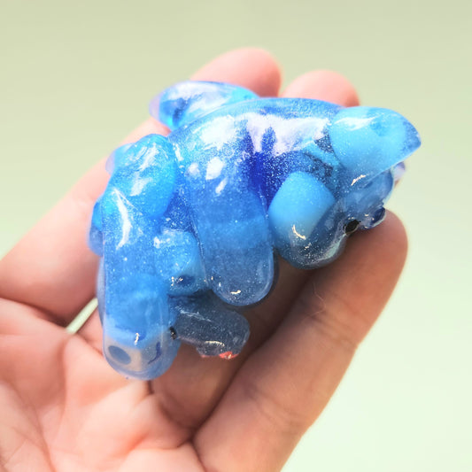 Blue Pony Bead Mercat Mini Figure. Handmade.