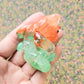 Fire & Water Clear Mercat Mini Figure. Handmade.