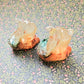 Fire & Water Clear Dinocat Mini Figure. Handmade.