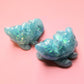 Glacier Mercat Mini Figure. Handmade. Iridescent Blue.