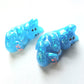 Glow Blue Glitter Mercat Mini Figure. Handmade. Glows in The Dark.