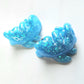 Glow Blue Glitter Mercat Mini Figure. Handmade. Glows in The Dark.