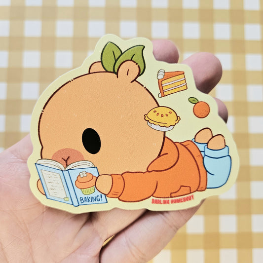 Capybara Reading 2024 Limited Edition Sticker. Raised Texture Effect.