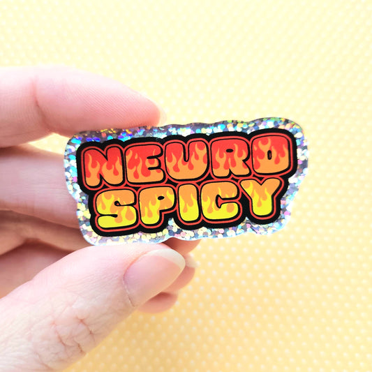 Neurospicy Pin. Sparkle Acrylic Pin.