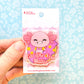 Eat Like You Matter Axolotl Pin. Pink Pearl Acrylic Pin.