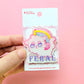 Feral Cat Alicorn Pin. Pink Pearl Acrylic Pin.