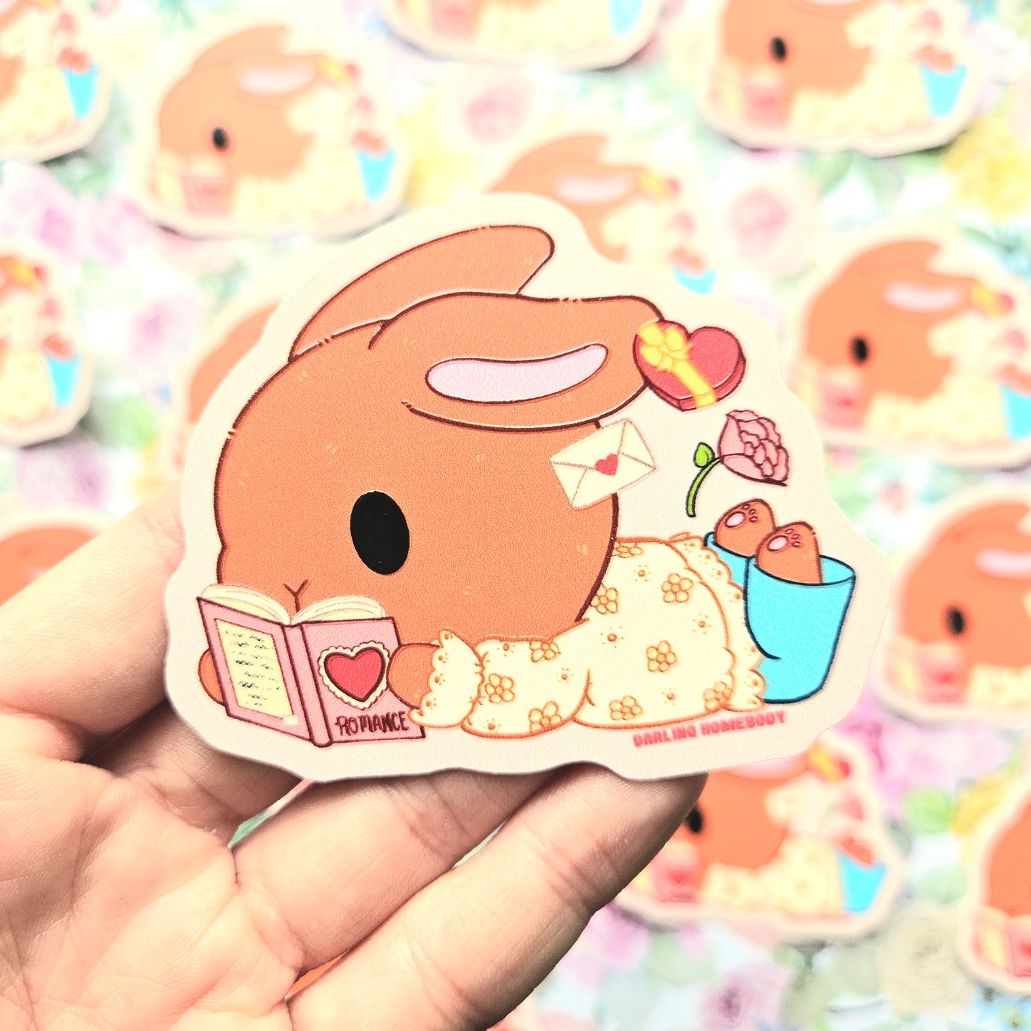 Bunny Reading 2025 Limited Edition Sticker. Raised Texture Effect.