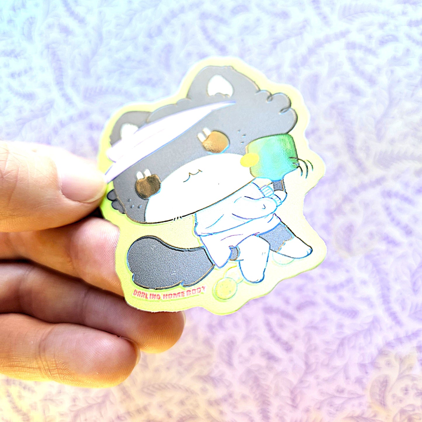 Cat Playing Pickleball 2025 Limited Edition Sticker. Raised Texture Effect.