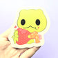 Frog Eating a Strawberry 2025 Limited Edition Sticker. Raised Texture Effect.
