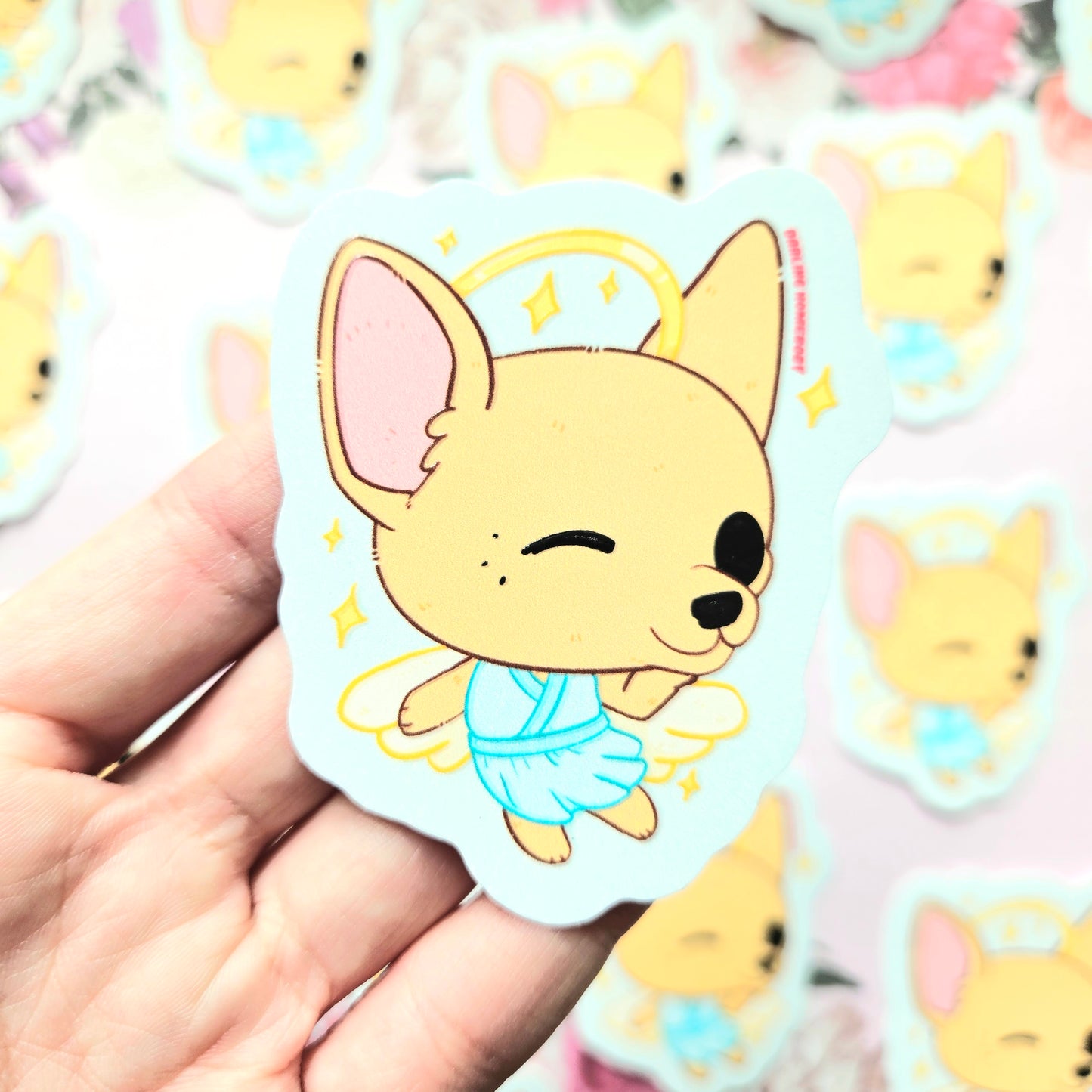 Chihuahua Dog Angel 2025 Limited Edition Sticker. Raised Texture Effect.