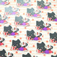 Cat Reading Horror 2025 Limited Edition Sticker. Raised Texture Effect.
