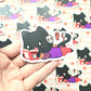 Cat Reading Horror 2025 Limited Edition Sticker. Raised Texture Effect.