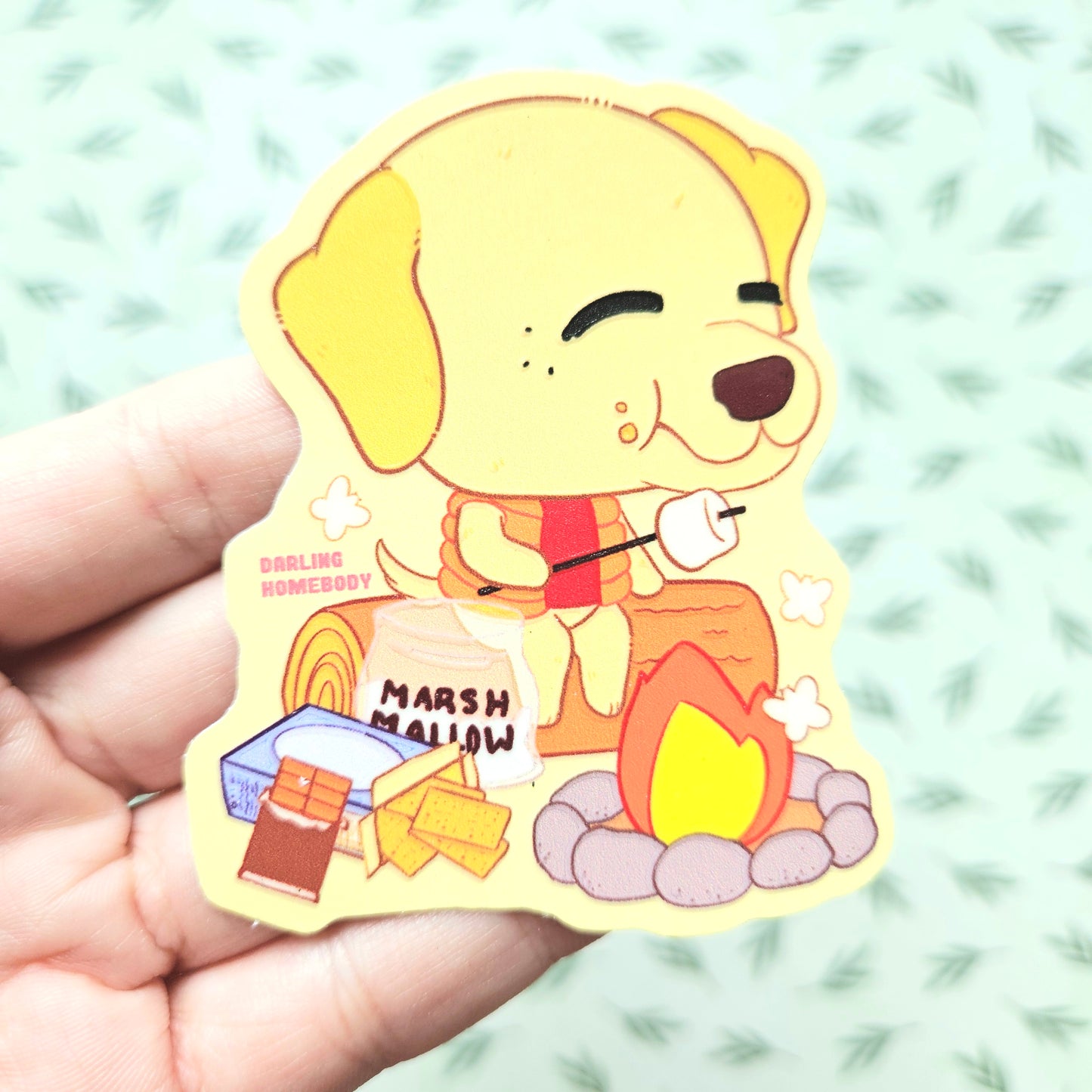 Dog Camping 2025 Limited Edition Sticker. Raised Texture Effect.