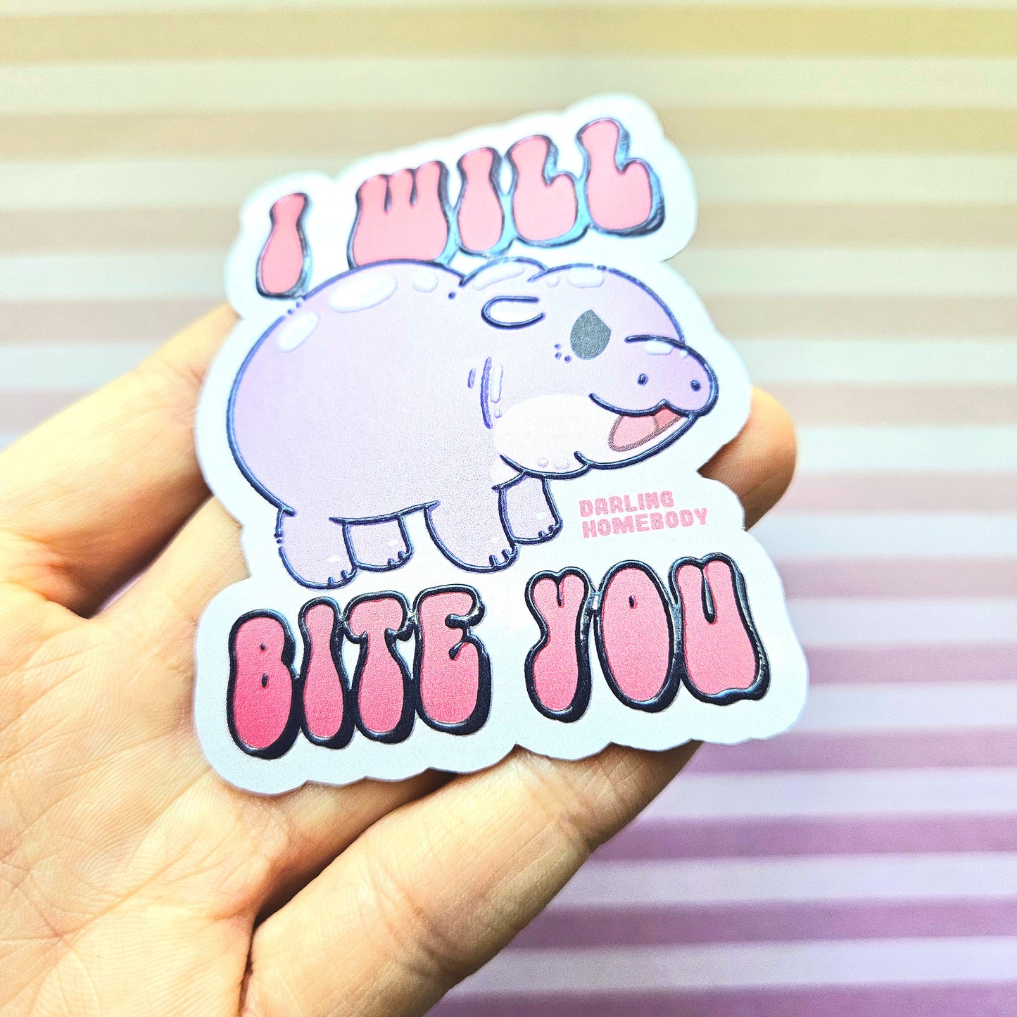 Hippo Moo Deng 2025 Limited Edition Sticker. Raised Texture Effect.