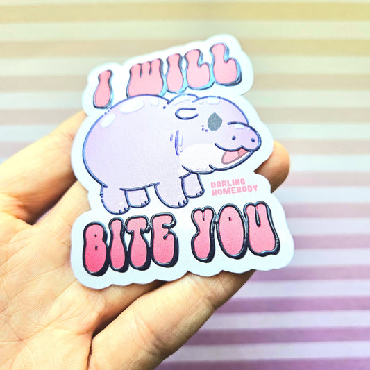 Hippo Moo Deng 2025 Limited Edition Sticker. Raised Texture Effect.