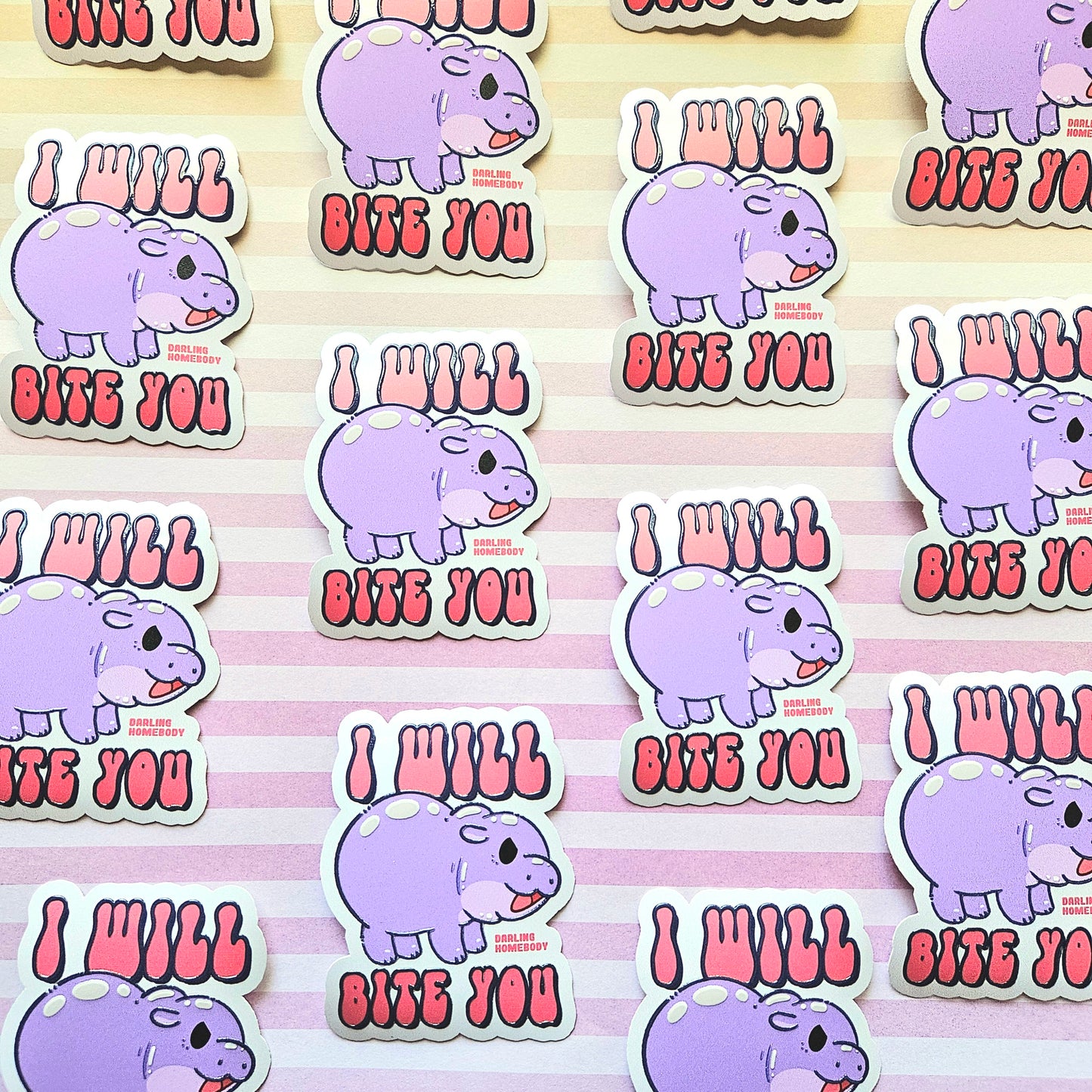 Hippo Moo Deng 2025 Limited Edition Sticker. Raised Texture Effect.