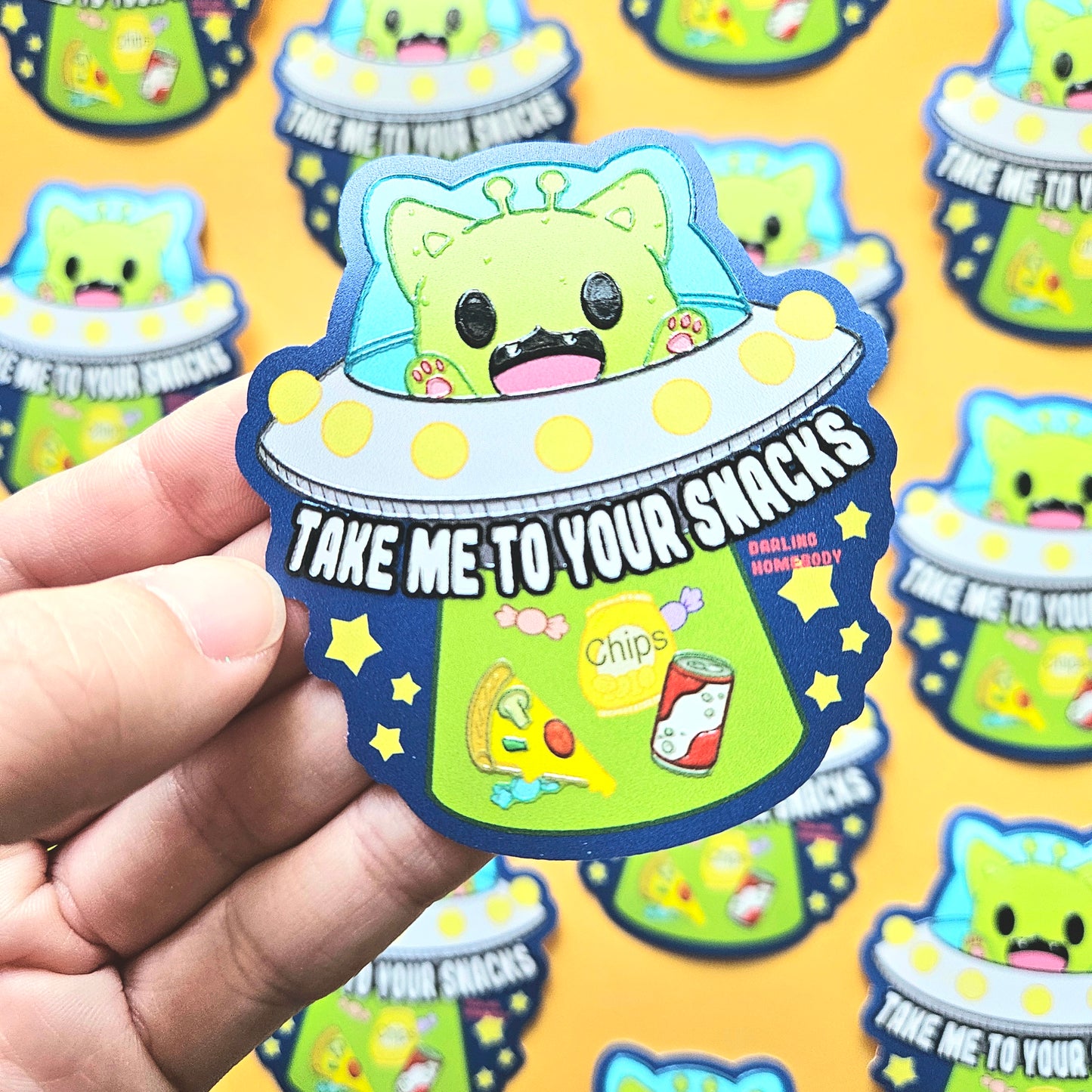 Alien Cat 2025 Limited Edition Sticker. Raised Texture Effect.