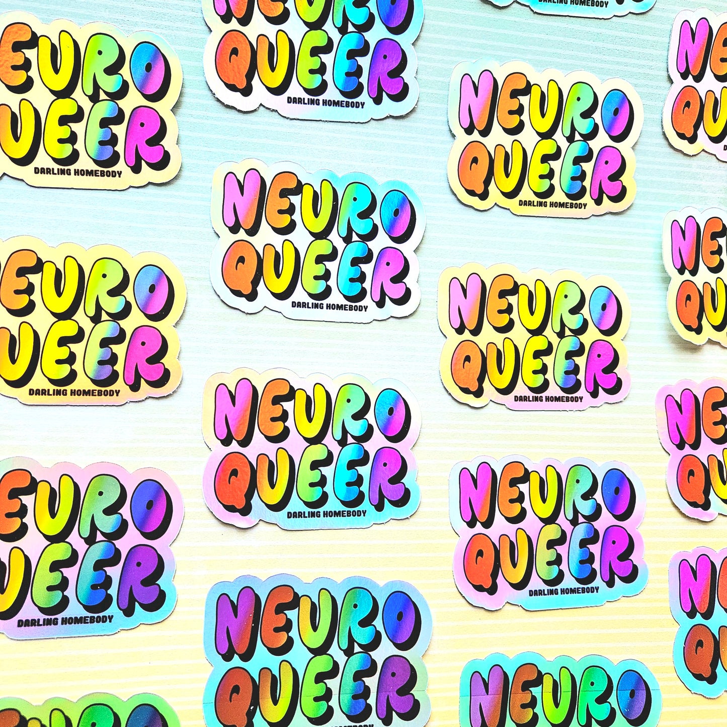 Neuroqueer Sticker. Holographic Vinyl Sticker. Neurodivergent Weatherproof Decal.