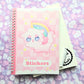50 Page Sticker Keeper Book. Pink Unicorn Cat. Reusable Sticker Album.