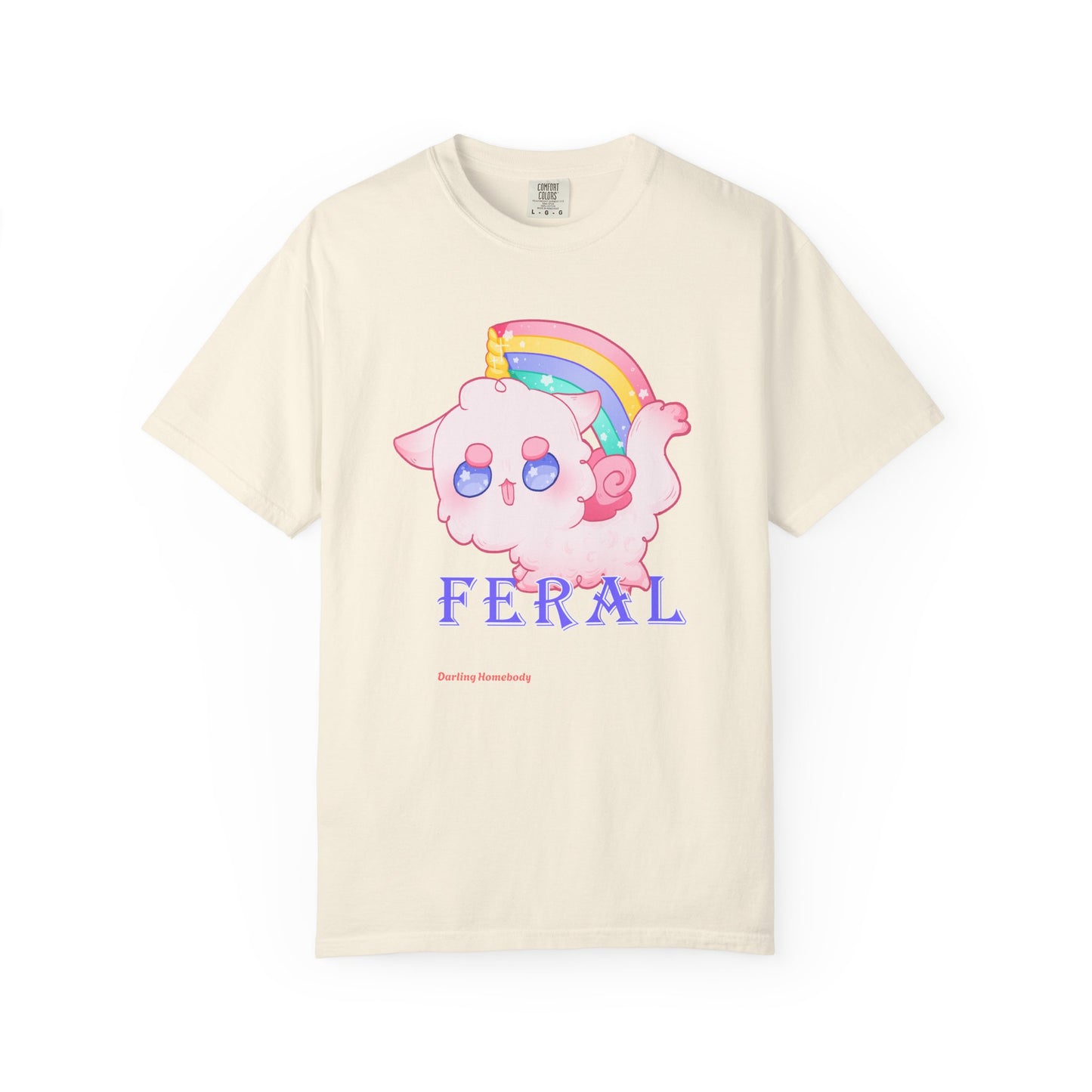Rainbow Feral Cat Unicorn T-shirt.