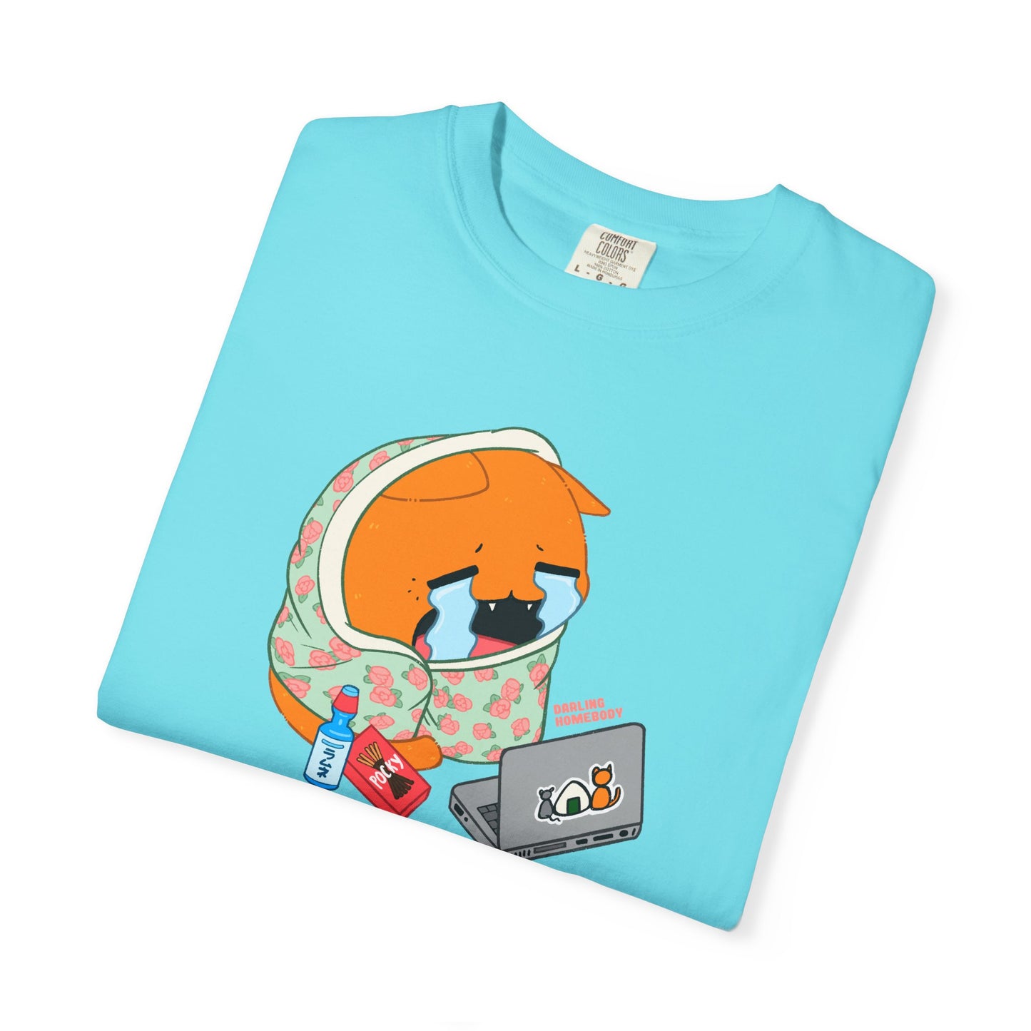 I’m Not Crying T-shirt. Orange Cat Watching Anime Shirt.