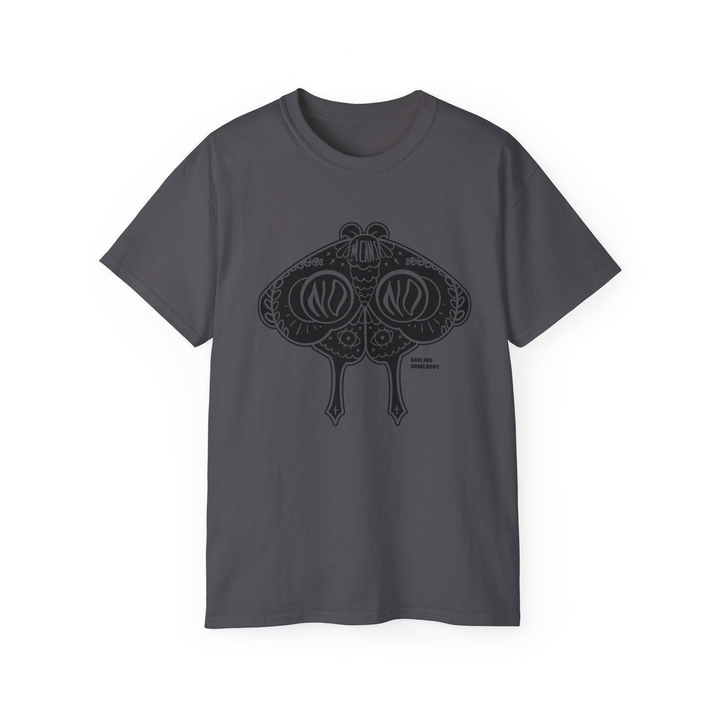 Moth No Means No Black on Light Unisex Ultra Cotton Tee