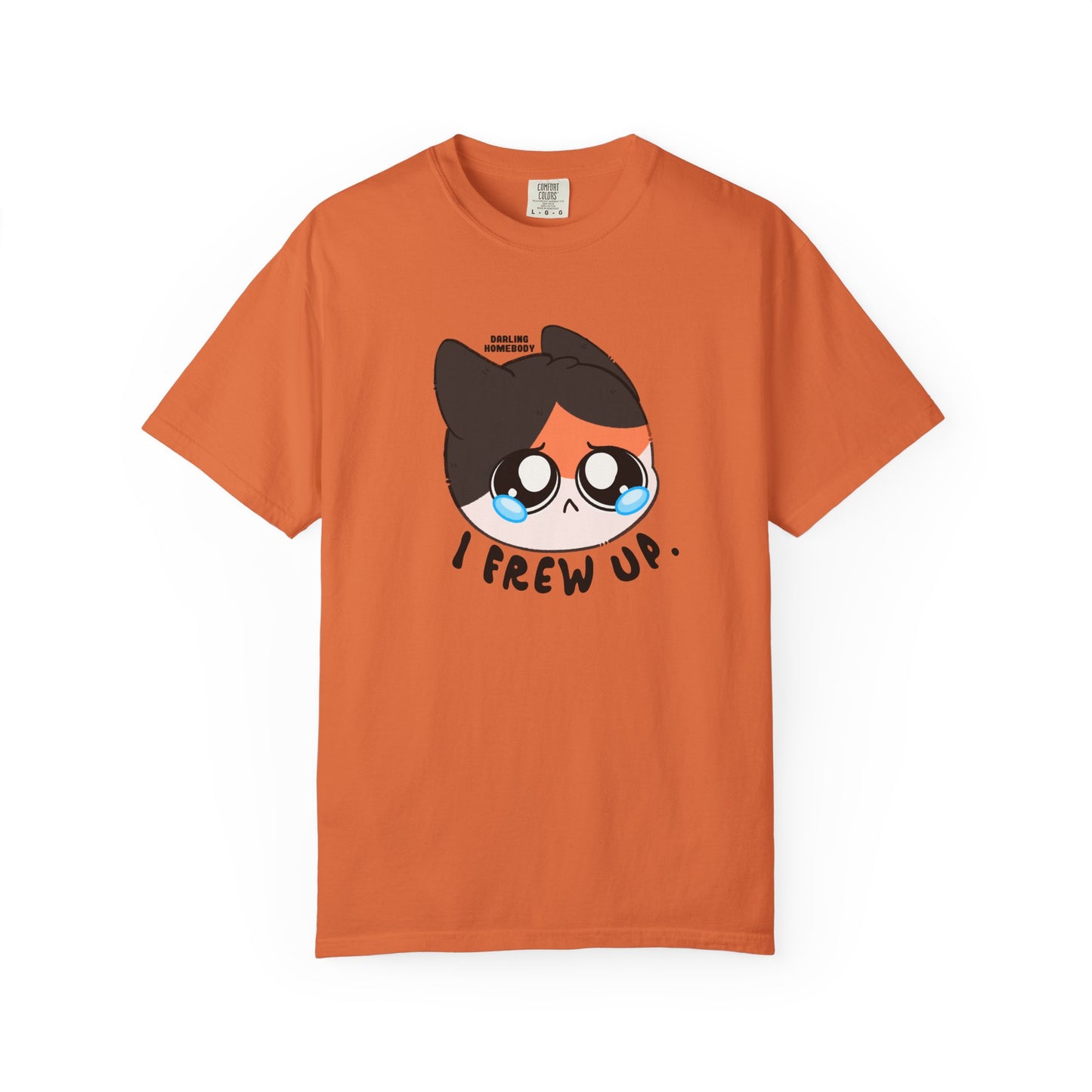 I Frew Up T-shirt. Calico Cat Shirt. Tummy Ache.