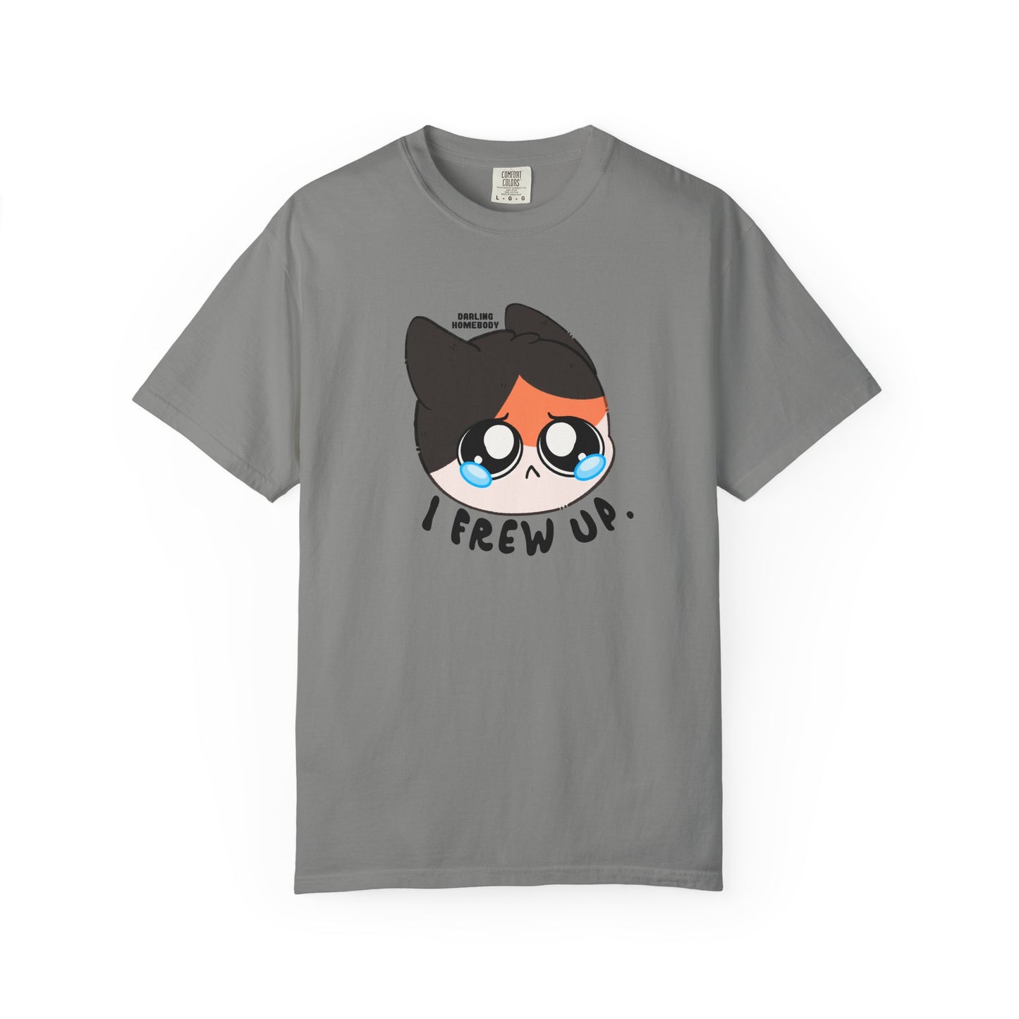 I Frew Up T-shirt. Calico Cat Shirt. Tummy Ache.