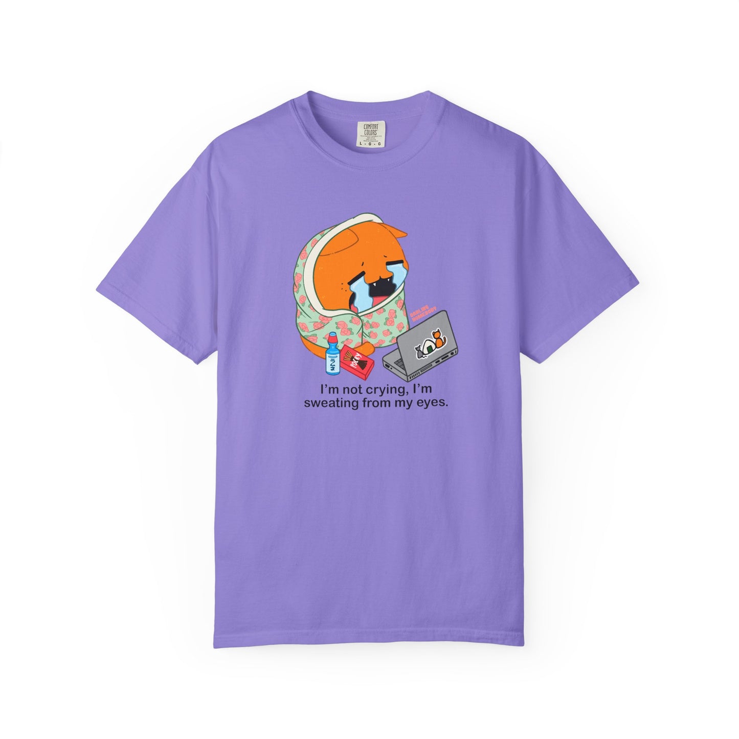 I’m Not Crying T-shirt. Orange Cat Watching Anime Shirt.