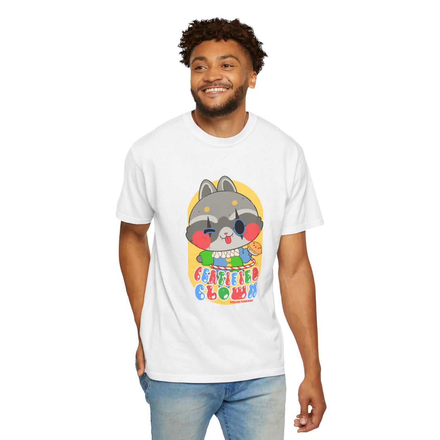 Certified Clown T-shirt. Raccoon.