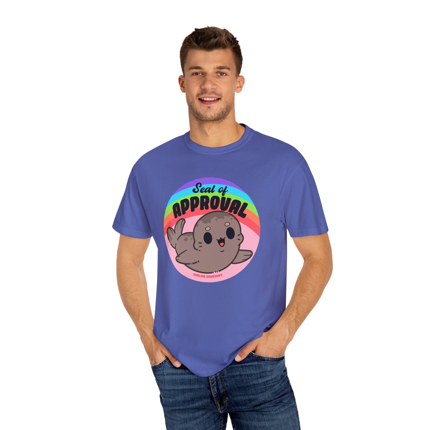 Seal of Approval T-shirt. Cute Rainbow Seal.