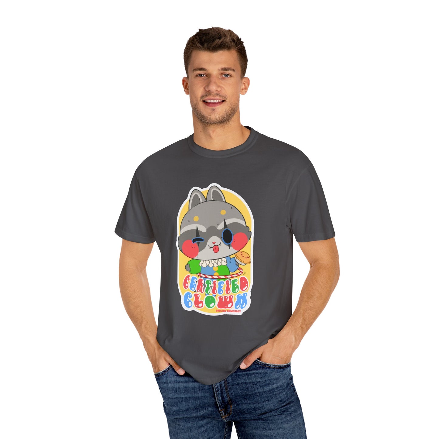 Certified Clown T-shirt. Raccoon.